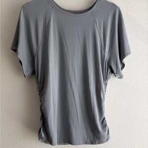 Athleta Gray Short-Sleeve Ruched Side Tee